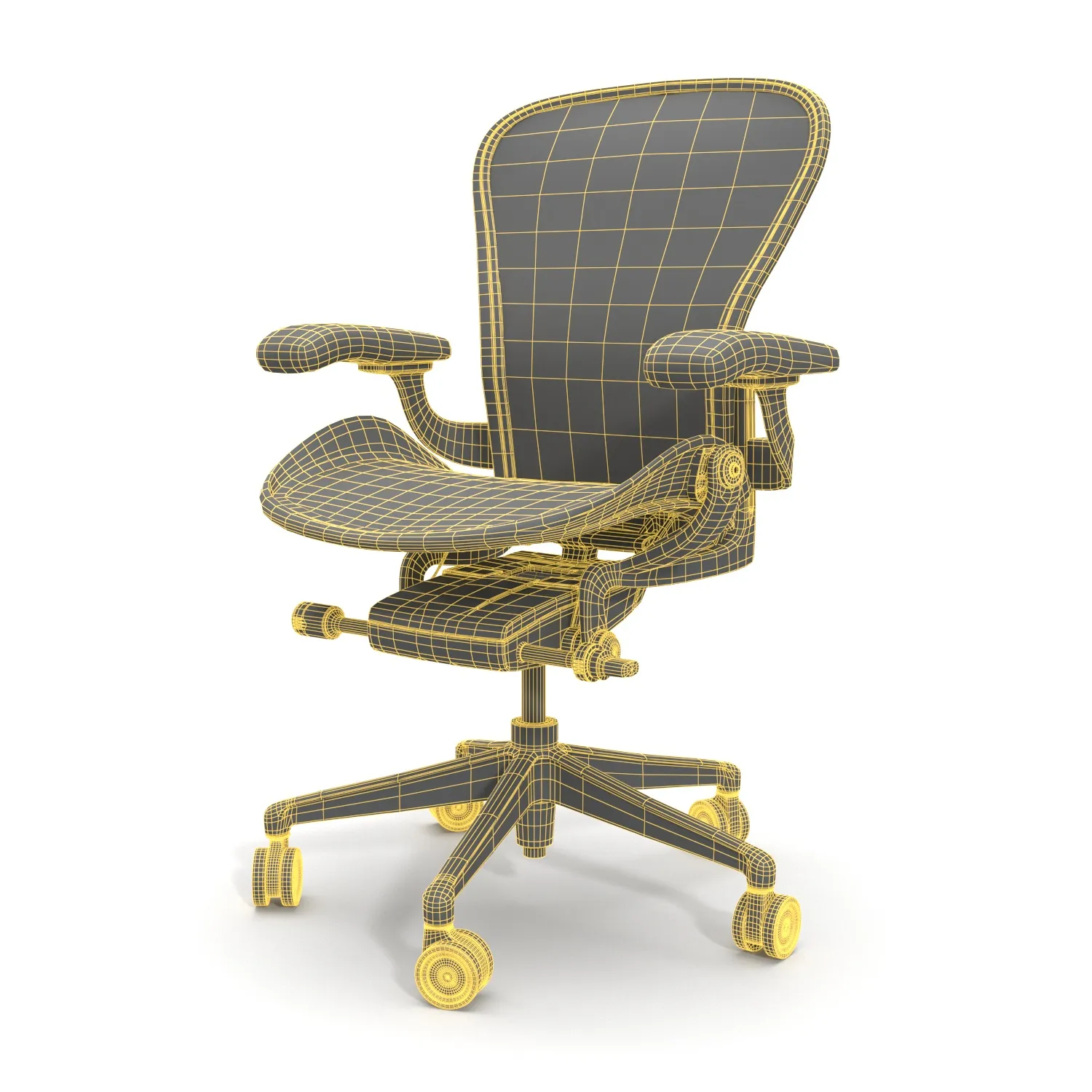 Herman Miller Aeron Chair PBR 3D Model_07